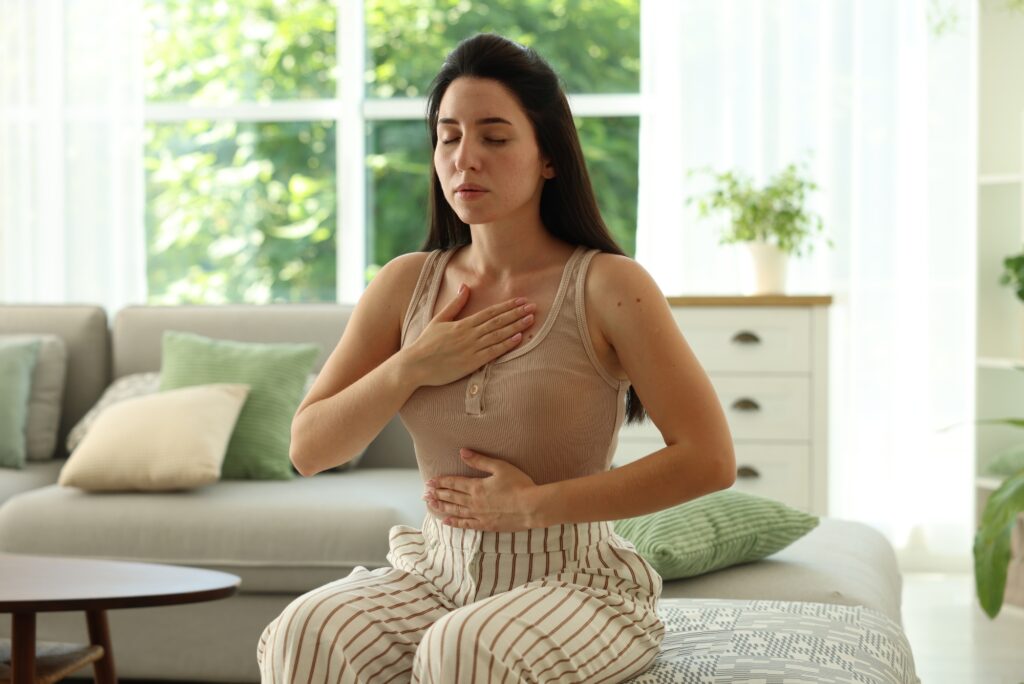 Woman with panic attack